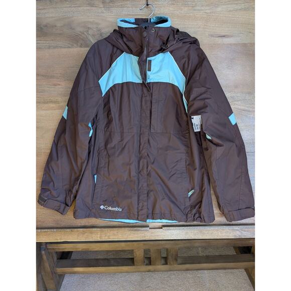 Columbia Interchange Jacket Women's Small Black Turquoise Winter Ski Full Zip - Picture 1 of 5